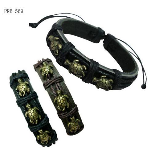 Turtle PENDANT Leather Bracelet