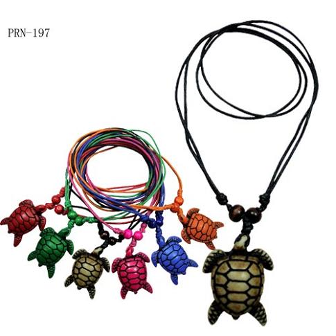 Solid Colors Resin Turtle Pendant NECKLACE