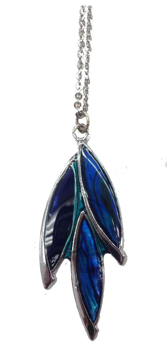 Paua Shell NECKLACE - Leaf Design