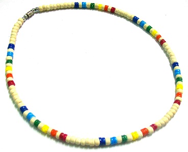 RAINBOW Shell With Beige Coconut Necklace