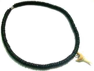 20'' Coconut With RESIN Shark's Tooth Pendant Necklace