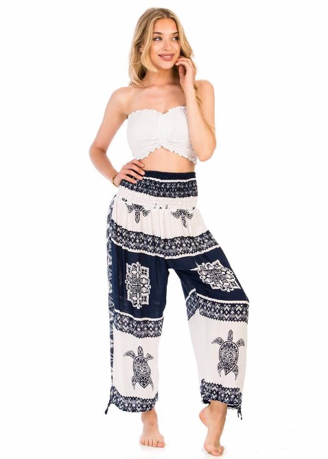 Sea Turtle and Tiki Tribal  Design Summer Long PANTS