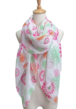 Daisy FLOWERS Motif Summer Scarf