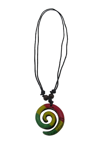 RESIN Rasta Spiral Pendant Necklace
