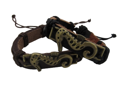 Sea HORSE Pendant With Leather Bracelet