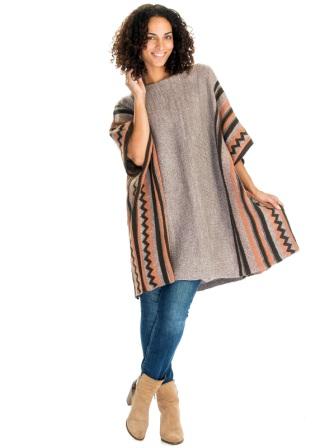 Rosy Brown Women's Warm Sweater PONCHO