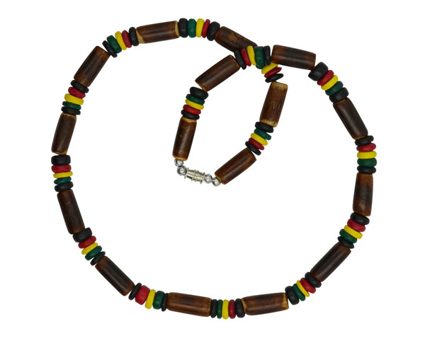 Rasta Coco With Brown Bamboo Necklace