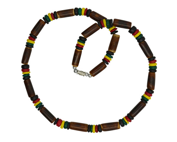 Rasta Coco With Brown BAMBOO Necklace