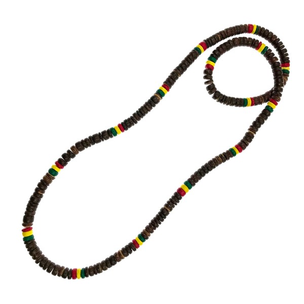 32 INCH Brown RASTA Coconut Necklace