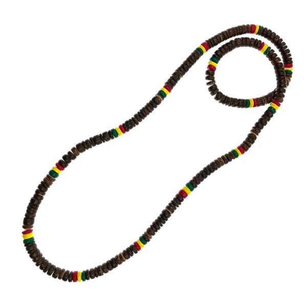 32 INCH Brown Rasta Coconut NECKLACE