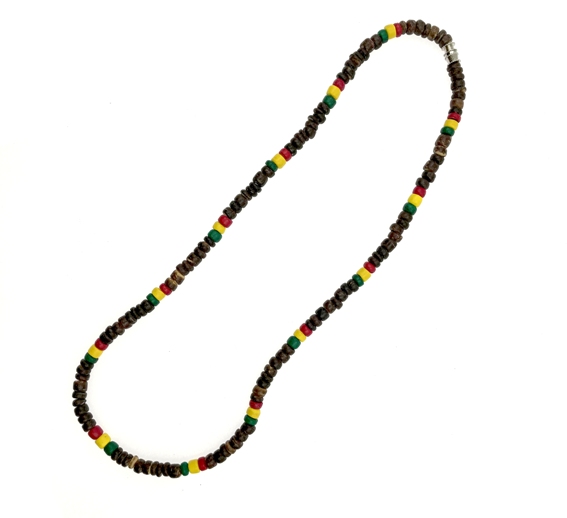 Rasta Dark BROWN Coconut Necklace