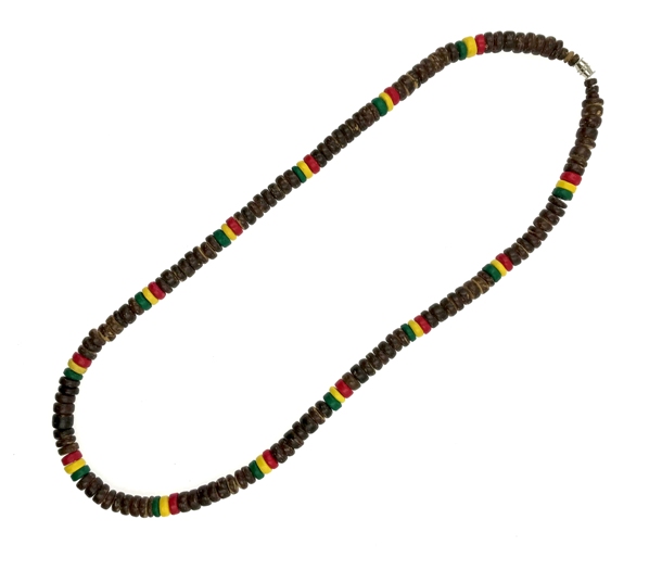 24 INCH Dark Brown Rasta Coconut NECKLACE