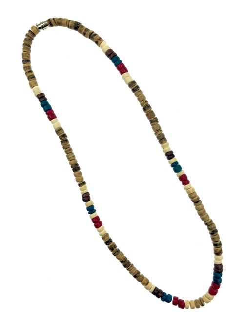RED White Blue Tiger Coconut Necklace