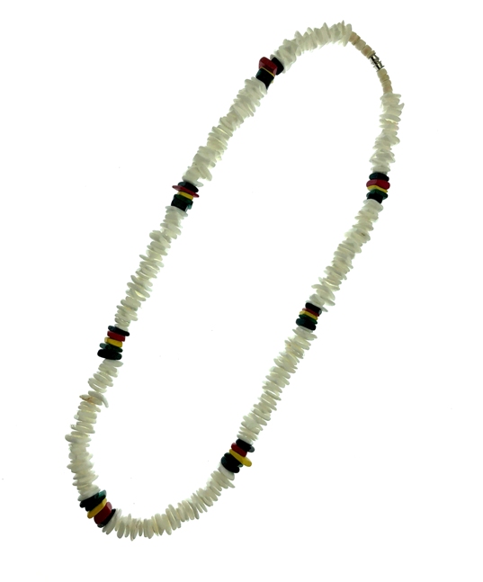 Rasta White Rose Clam Shell NECKLACE