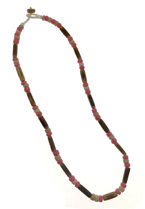 Pink With Beige Colors Combination Coconut Necklace