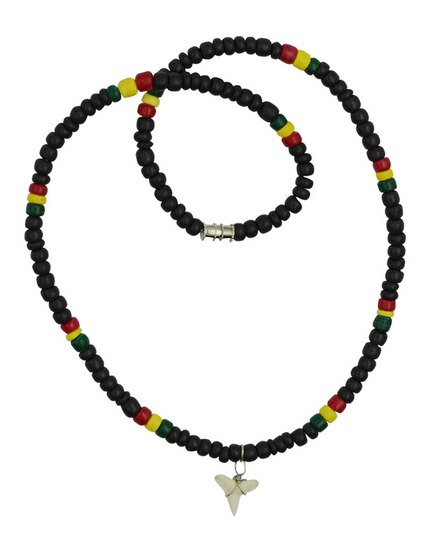 Rasta Coconut With Shark's Tooth NECKLACEs
