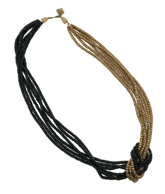 GOLD & Black Coconut Long Necklace