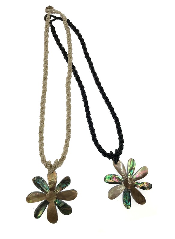 Tiare Flower With Paua Shell Necklace.