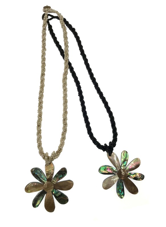 Tiare Flower With Paua Shell NECKLACE.