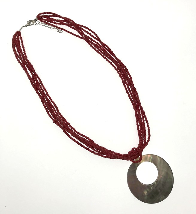 50MM  RED MOP Shell Necklace