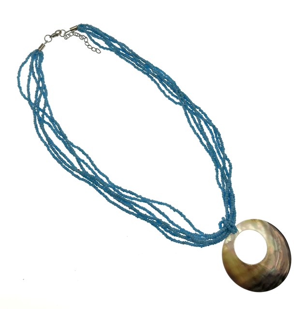 50MM  Blue  MOP Shell Necklace