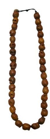 Brown Wooden SKULL Beads Necklace