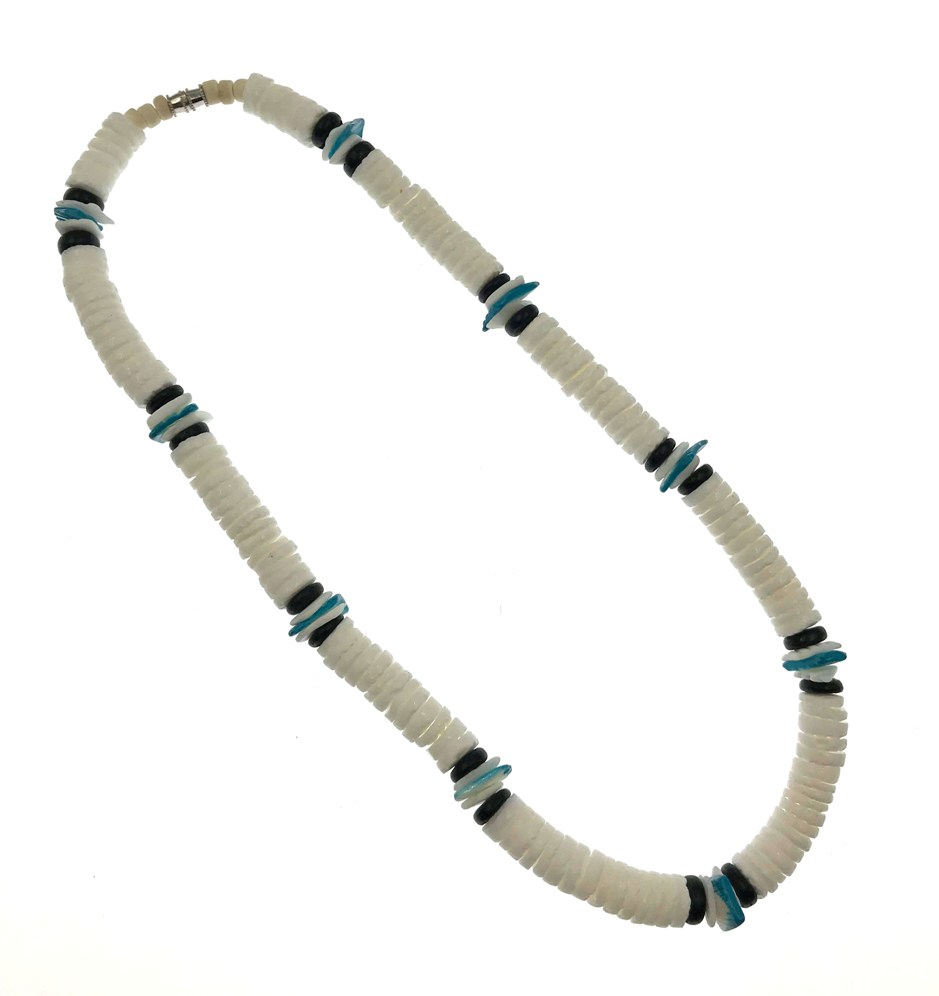ClAm Shell NeCklACe - Turquoise & White