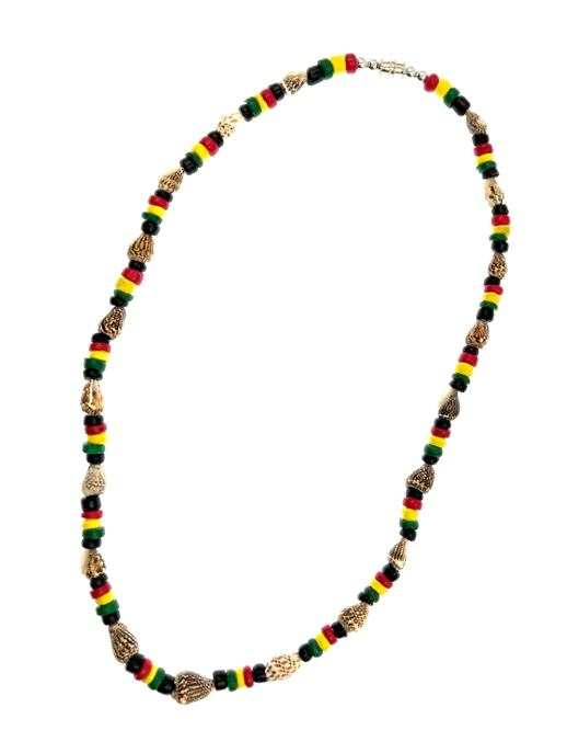 Rasta Coconut With Tiger Nassa Shell NECKLACEs