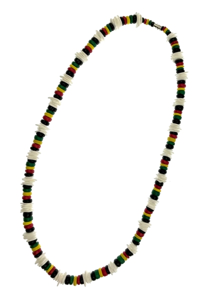 RASTA Coconut With White Rose Clam Shell Necklaces