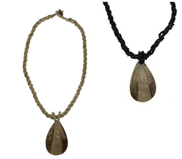 Tear Drop Brown LIP Shell Necklace