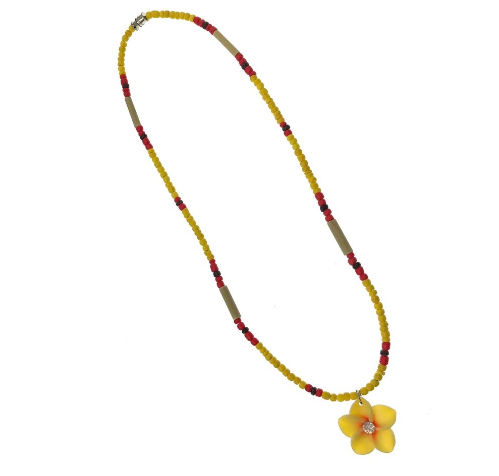 Yellow / Pink Flower Coco Necklace