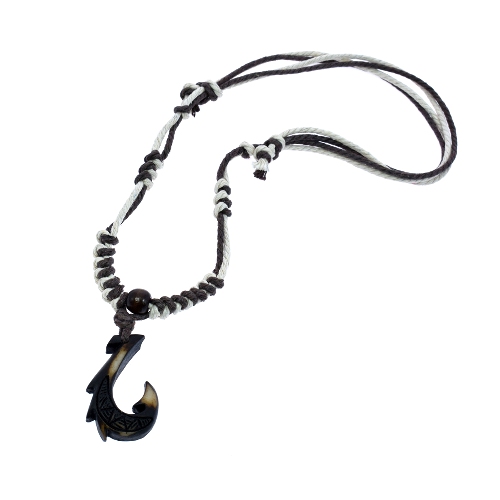 Resin Fish Hook Pendant NECKLACE