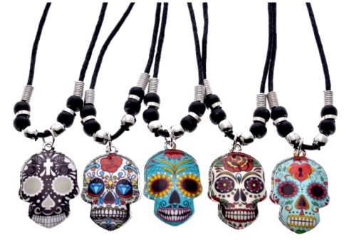 Sugar SKULLs Pendant Black Cord Necklace