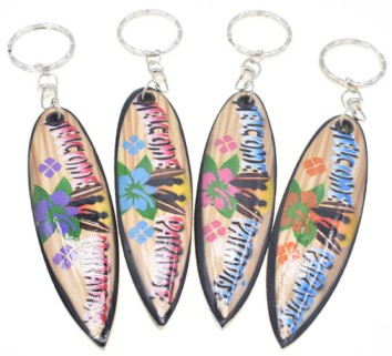 Welcome To Paradise Surf Board Key Chains
