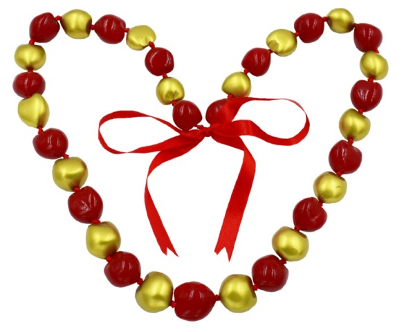 Gold & Red Alternate Colors Kukui Nut Lei/NECKLACE