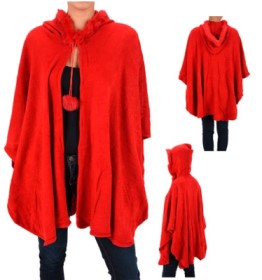 Red Winter Hoodie  PONCHO