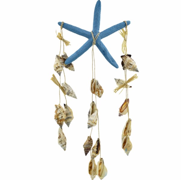 Turquoise Star Fish WIND CHIME With Sea Shells
