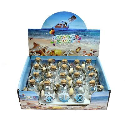 Beach Bottles With Nautical Theme Key Chains
