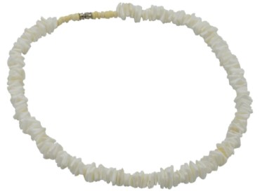 18'' White Rose Clam Shell NECKLACE
