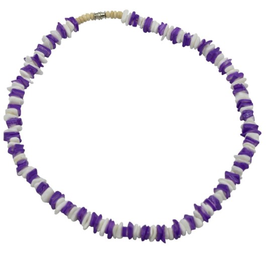 White and Purple Rose Clam Shell NECKLACE