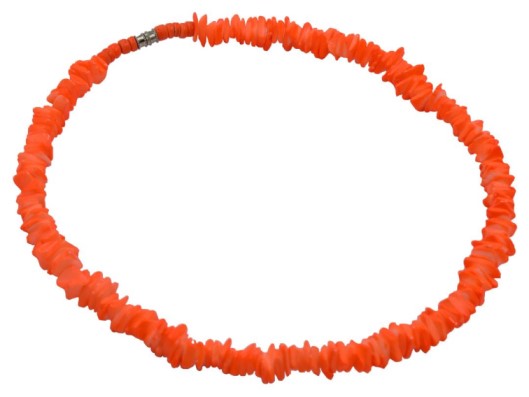 Neon Orange Rose Clam Shell NECKLACE