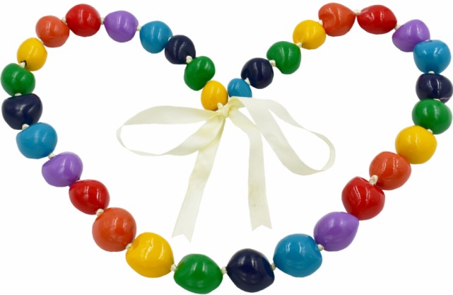 Solid RAINBOW Kukui Nut Lei / Necklace