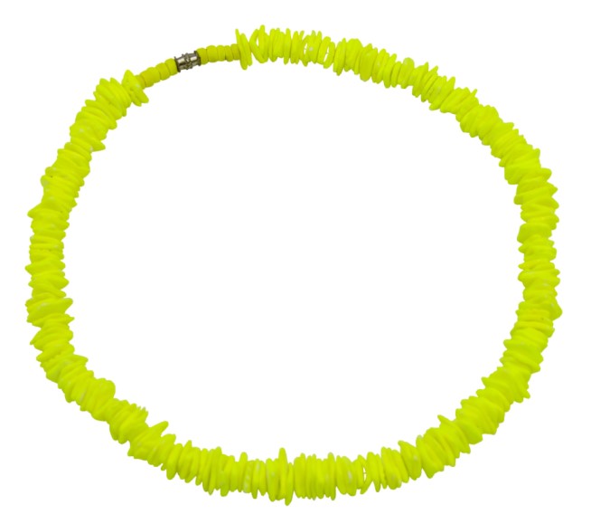 Neon Yellow Rose Clam Shell NECKLACE