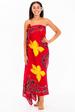 Hand Painted Turtle Sarong With Plumeria FLOWERS