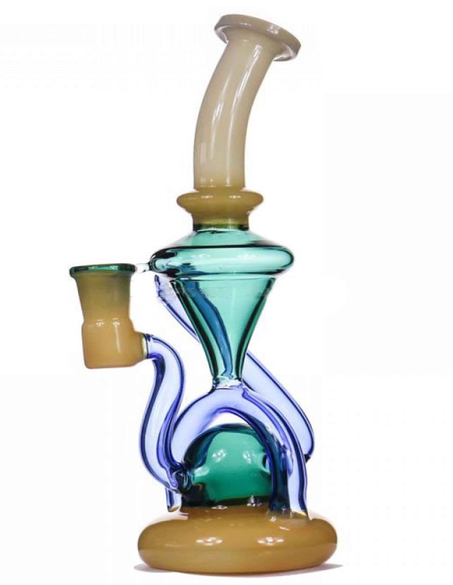 9''Vortex Dab Rig New Recycler Oil Rigs Wax WATER Bong PIPE