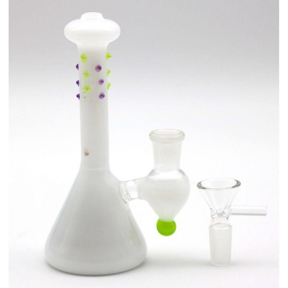 6'' Straight Neck white Glass Water PIPE