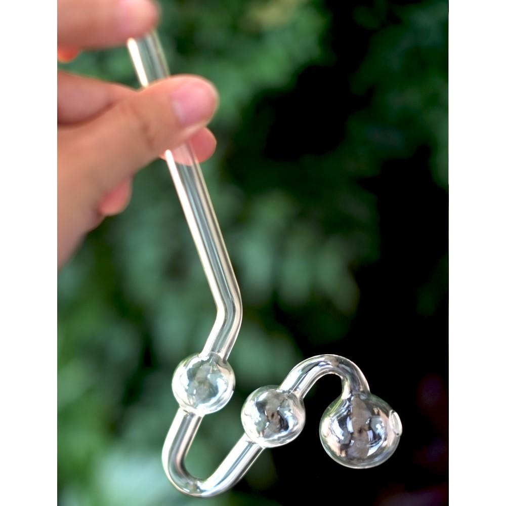 8'' Bent Glass Water DOG Oil Burner Pipe, Clear
