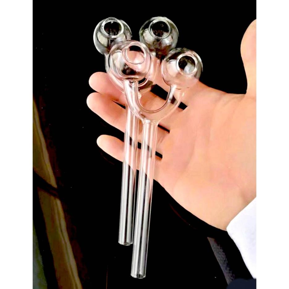 Two Chamber Slingshot Glass OIL BURNER Pipe