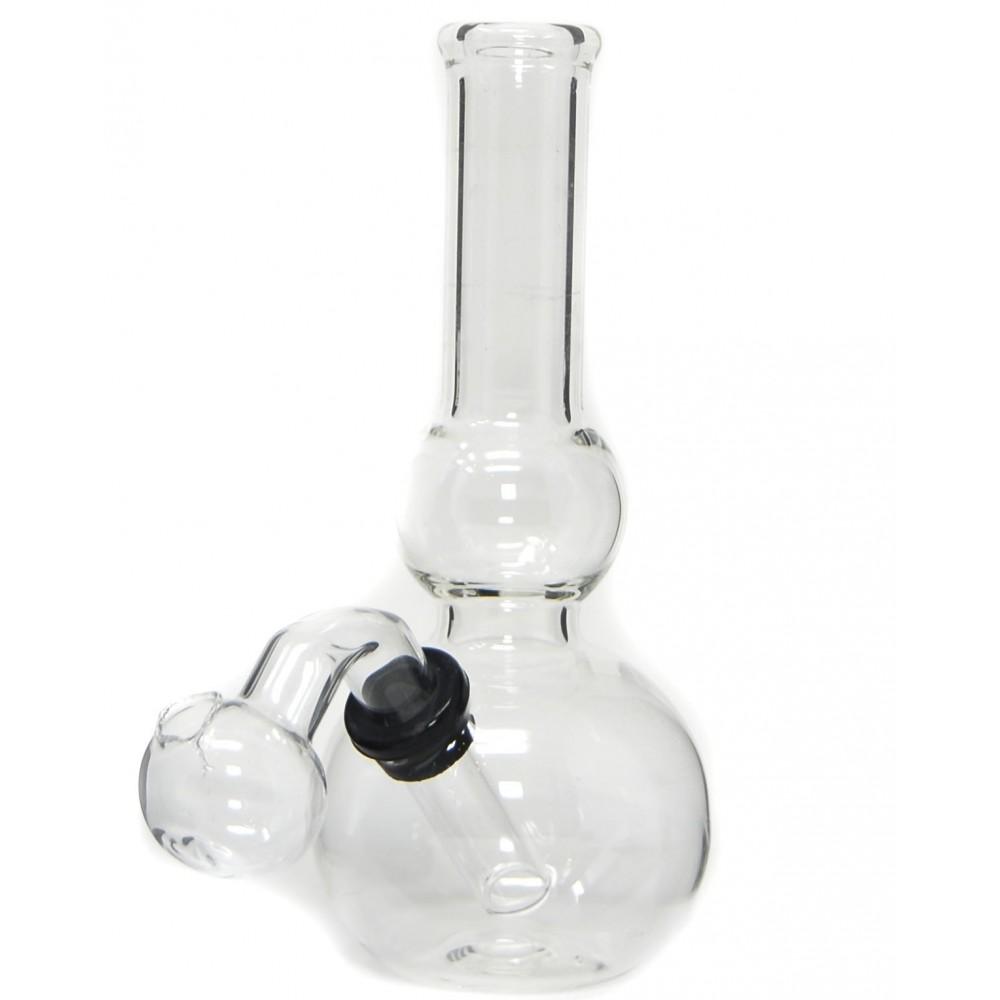 6'' Clear Round Beaker GLASS Oil Rig w/ Attached Oil Burner (Made