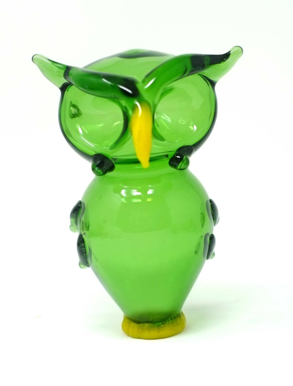 4'' owl glass spoon hand PIPE